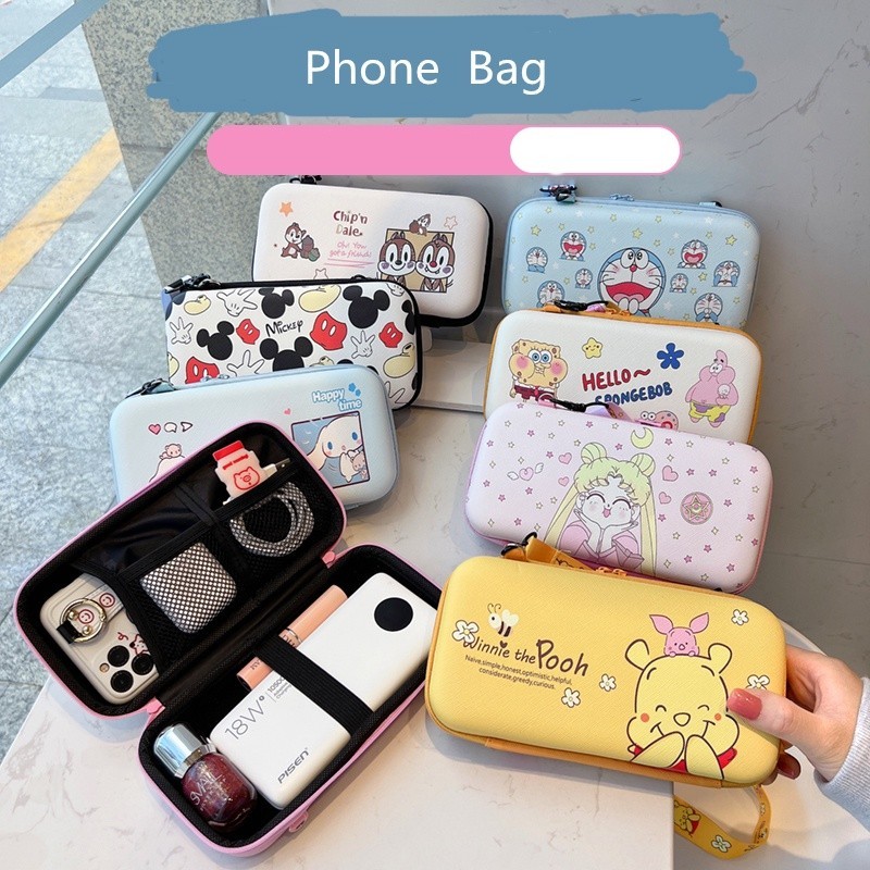 Túi đựng tiện ích sạc Chibi Maruko|Túi ngân hàng điện|Túi du lịch tiện ích có dây thun