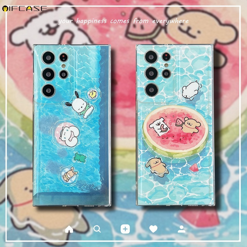 Dành Cho Samsung Galaxy M54 M53 M35 M52 M51 M15 M34 M33 M32 4G M23 M13 5G Vỏ Điện Thoại Dễ Thương Cinnamoroll Pochacco Dòng Chó Con Dưa Hấu Hoạt Hình Vỏ Silicon Mềm