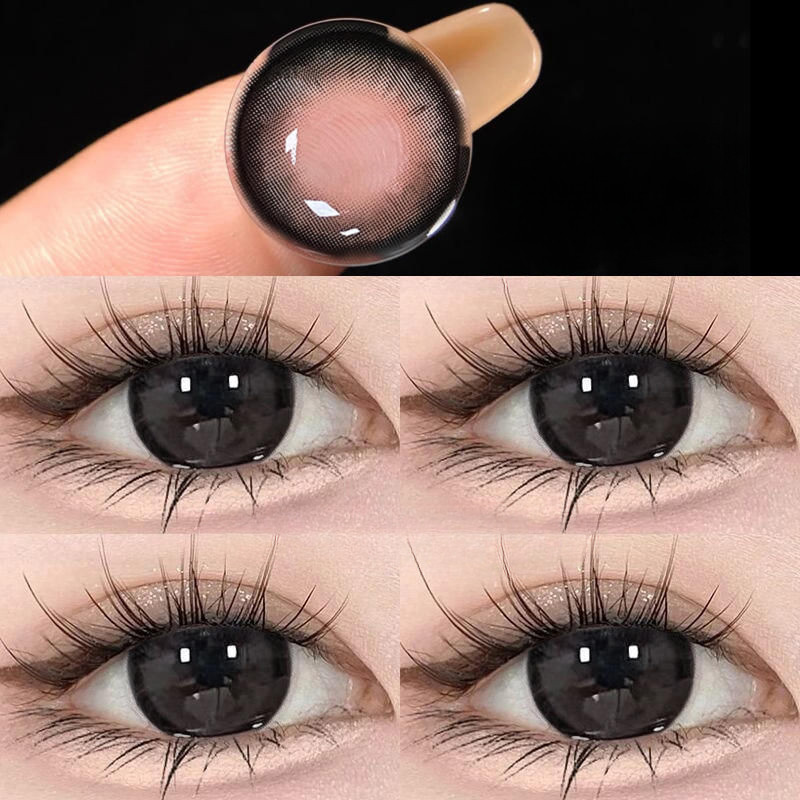 1 cặp (2 chiếc) Ống kính tiếp xúc Black Blue DIA:14.0mm/14.2mm/14.5mm Độ cận thị (0 ~ -6.00) Sử dụng: Ống kính 12 tháng 12