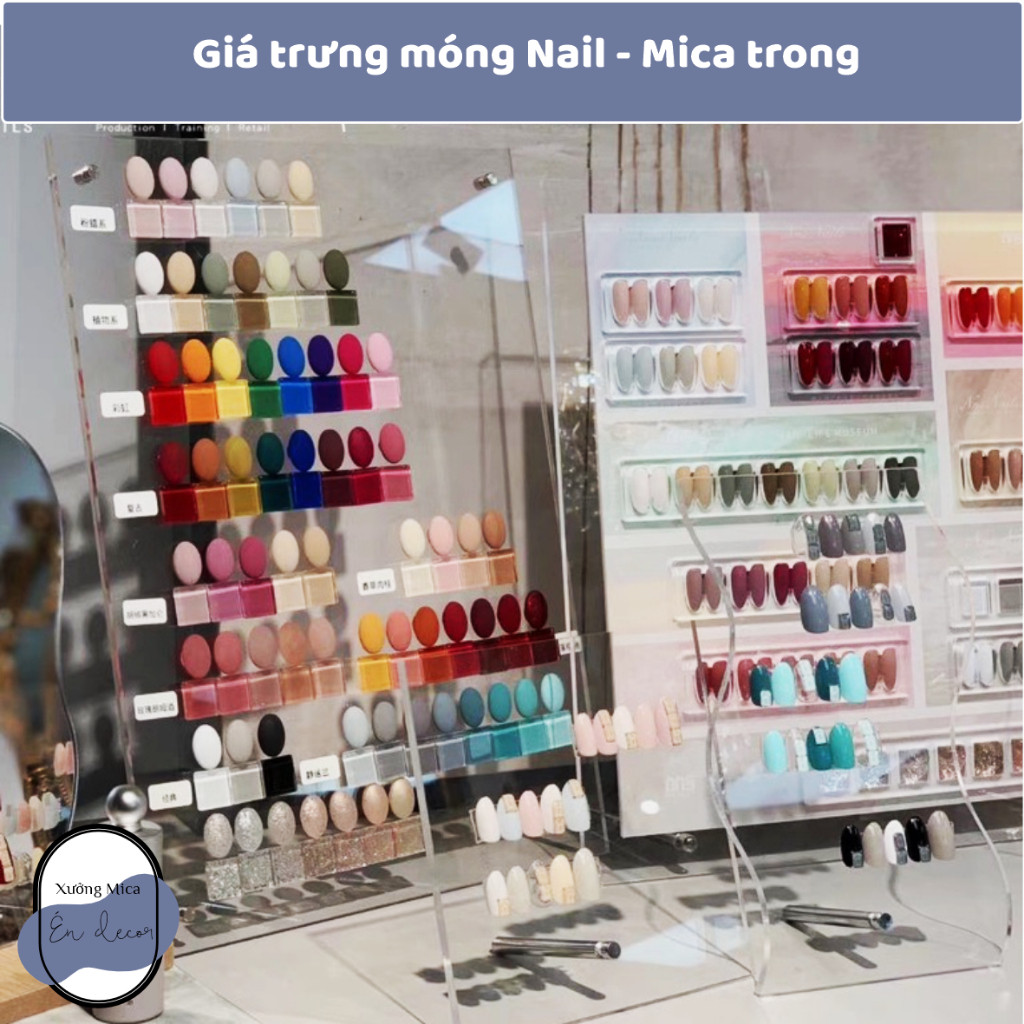 Khung trưng móng mẫu - Kệ Bảng Mica Phụ kiện nail- Sango