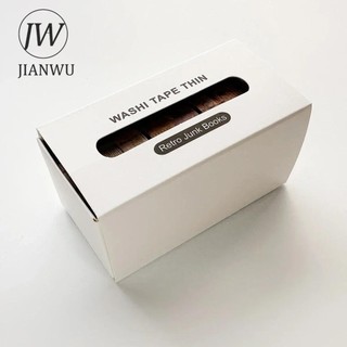 Jianwu 8 Cuộn / bộ Vintage Tiếng Anh Văn Bản Hoa Dầm Du Lịch Phong Cảnh Chất Liệu Cắt Băng Washi Sáng Tạo DIY Tạp Chí Văn Phòng Phẩm