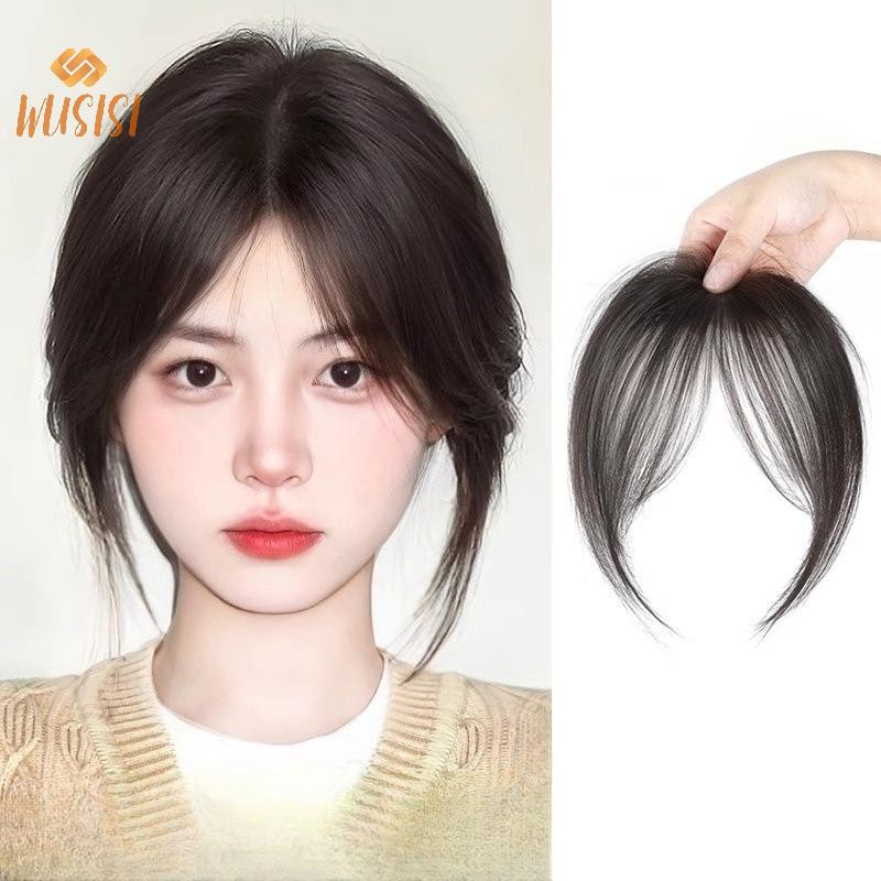 [Wusisi] Phần giữa Fake Bangs Fringe Tổng hợp Topper Hairpiece Clip-In Bang Nối dài Áo choàng vô hình tự nhiên Phụ nữ MỚI