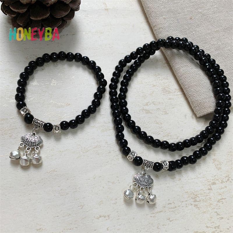 < Honeyba > Phong Cách Trung Hoa Núi Ma Chi Tiêu Đính Hạt Vòng Tay Nữ Ánh Sáng Sang Trọng Cao Cấp Cảm Giác Vintage Cá Tính Tay Món Quà Trang Sức