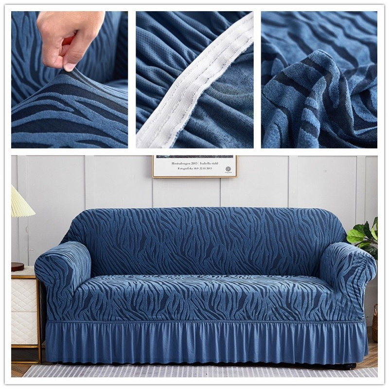 Vỏ ghế sofa 1/2/3/4 Chỗ Ngồi,Vỏ ghế sofa phòng khách chống trượt với váy ren hình chữ L,Vỏ bọc ghế sofa chạm khắc cation