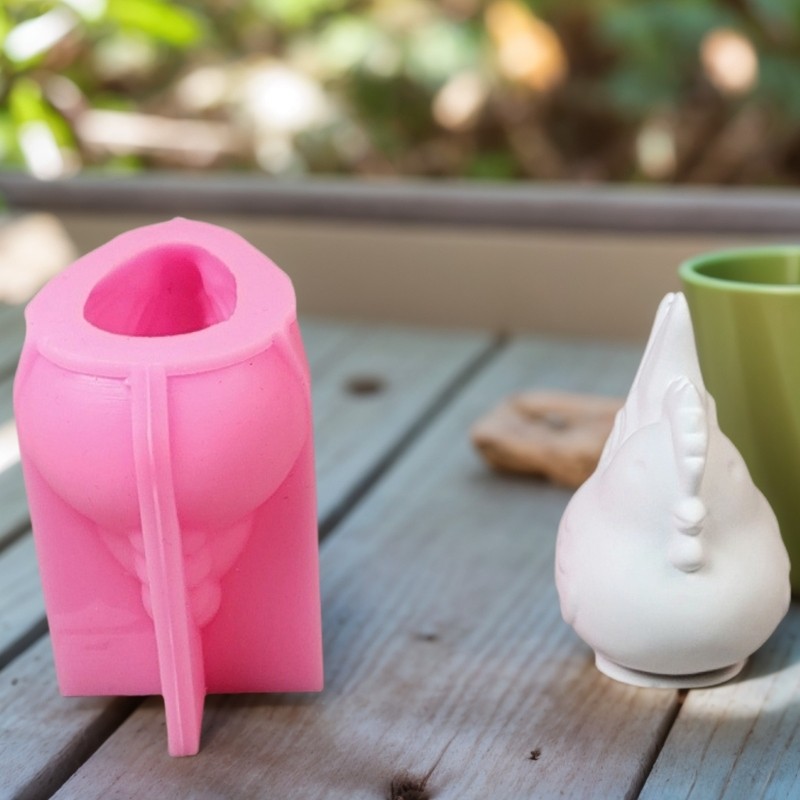 Inste Động Vật Khuôn Silicon 3D Gà Trống Khuôn Thạch Cao Khuôn Nhựa Dính Khuôn