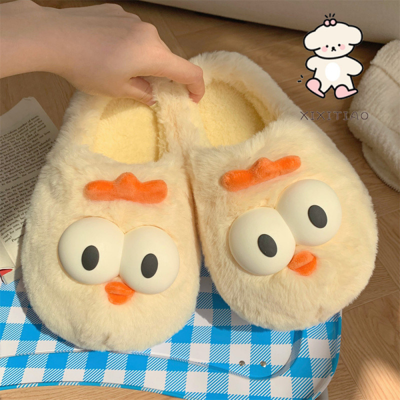 Xixitiao Dép Cotton Thu Đông Phòng Ngủ Thời Trang Đế Mềm Ấm Baotou Dễ Thương Sang Trọng