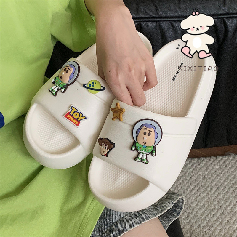Xixitiao Bé Gái Câu Chuyện Đồ Chơi Buzz Lightyear Dép Mùa Hè 2024 Phong Cách Mới Ngoài Trời EVA Đế Mềm Hoạt Hình Dép Dép Dép