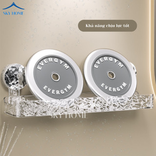 Kệ Nhà Tắm Có Cốc Hút Chắc Chắn, Kệ Để Đồ Nhà Tắm Trong Suốt Chịu Lực Tốt Có Móc Treo Dây Buộc Tóc KDD02 - NGÓI HOME