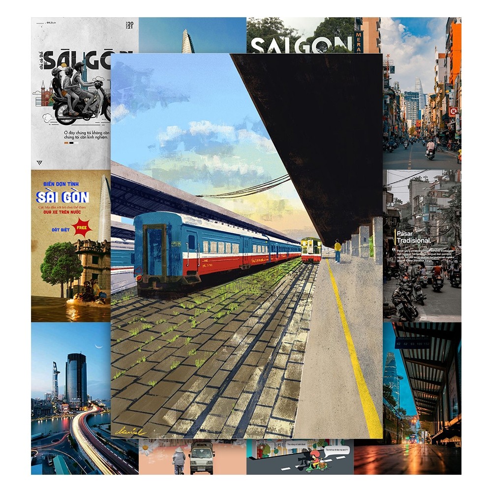 [Giấy] A5 In Màu - Set 50 Tờ Poster Giấy Dán Tường - HÌNH POSTER SÀI GÒN - Decor Trang Trí Nhà | MS: 111563