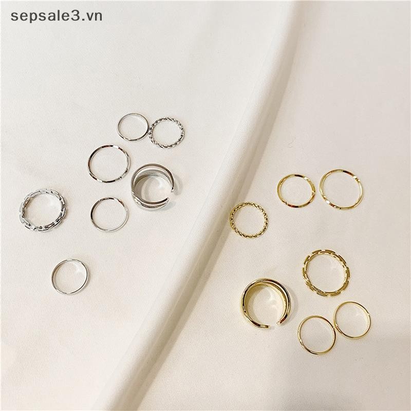 # Sepsale # 7 Chiếc Nhẫn Trang Sức Thời Trang Bộ Bán Chạy Kim Loại Rỗng Tròn Mở Nhẫn Nữ Cho Bé Gái Tiệc Nữ Quà Tặng Đám Cưới.