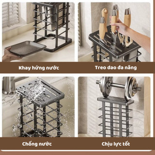 Kệ để dao Giá đựng dao kéo nhiều ngăn bằng nhựa chống nước kệ để đồ nhà bếp đa năng NGÓI HOME - KDNB02