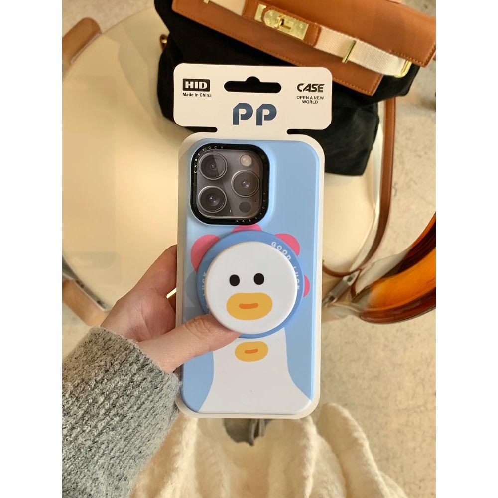 Ốp Lưng Cứng Tương Thích Với iPhone 13 13Pro 13ProMax 14 14Pro 14ProMax 15 15Pro 15ProMax 16 16Pro 16ProMax 17 17Pro 17ProMax Ốp Nam Châm Họa Tiết Vịt Xanh