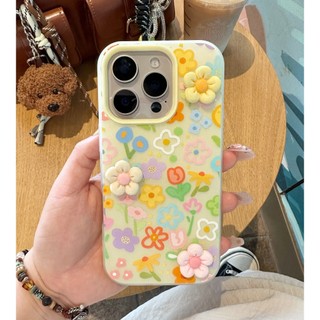 Sweet Girly 3D Nhiều Màu Sắc Hoa Vàng 2 Trong 1 Silicon Dây Đeo Tay Dây Chuyền Điện Thoại Cho iPhone 17Promax 12 13 14 15 16 Promax Chống Sốc Nữ Di Động