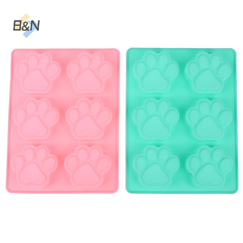 B & N 1 6 Khoang Đáng Yêu Chó Paw Fondant Sugarcraft Bánh Khuôn Silicon DIY Chocolate Nướng Khuôn Pudding Khuôn Xà Phòng Bánh Quy.