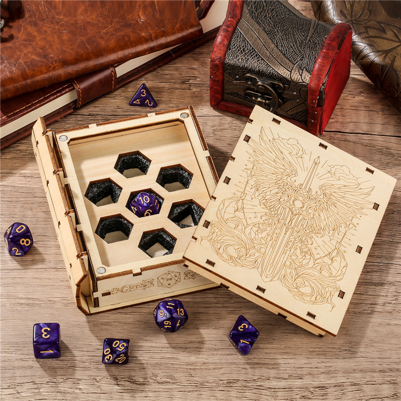 Unique Fighter Book Shape Nature Wood Storage Box plus 7pcs/set Plastic ...
