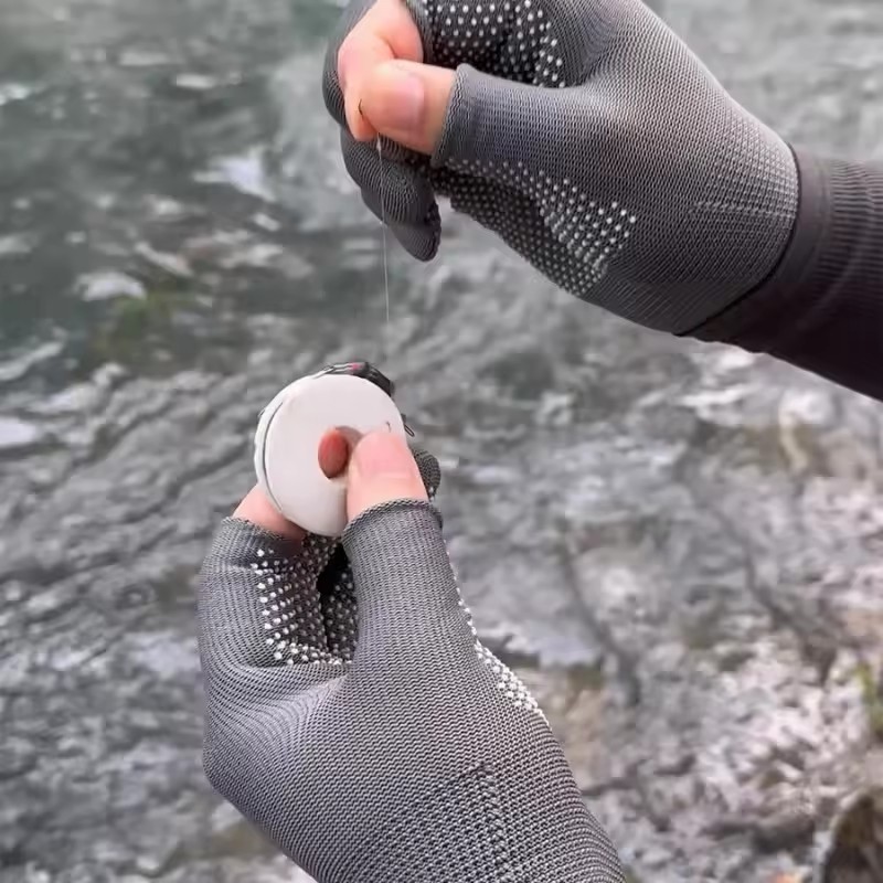 1 / 3 / 5 Đôi Găng Tay Nửa Ngón Chống Trơn Trượt / Găng Tay Làm Việc An Toàn Nylon Thoáng Khí