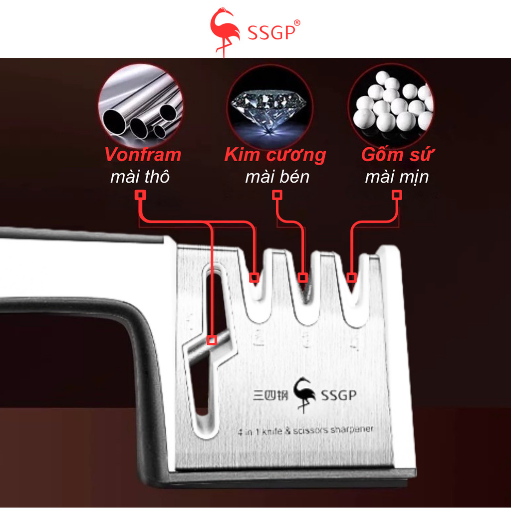 Dụng cụ mài dao kéo đa năng Warship 4 trong 1 SSGP máy mài dao kéo đa năng mài dao kéo SS01903