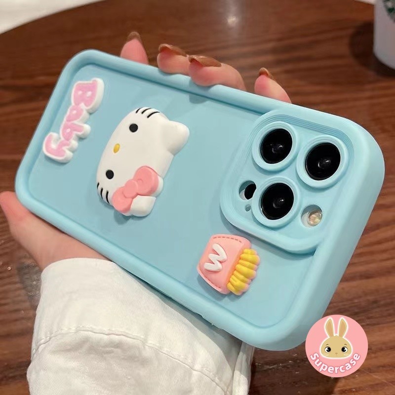 Dành Cho Vivo V23 V20 Pro V21 5G V21e 4G V23e V21s V11i V17 Neo V15 V5 Lite V5s 3D Khoai Tây Chiên Mèo Kitty Mềm