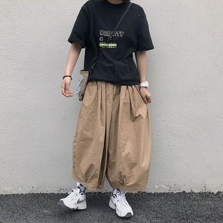 Hàn Quốc Unisex Retro Rời Co Giãn Eo Bloomers Ống Rộng Culottes Nam Nữ Sinh Viên Áo Liền Quần H 4.