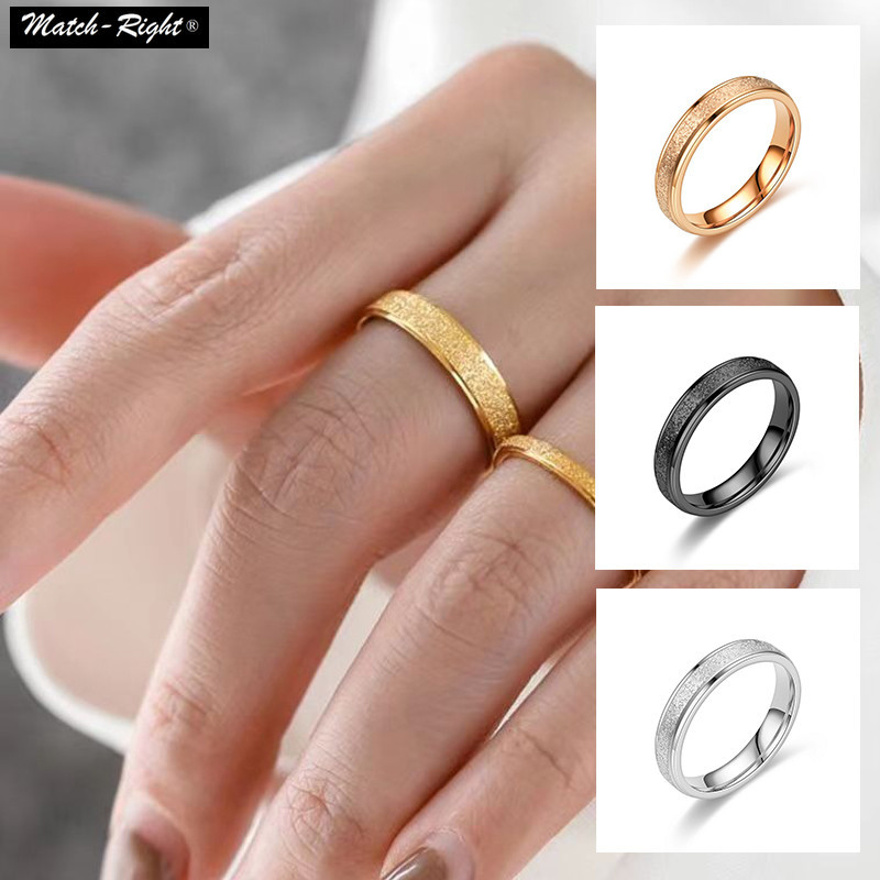 Titan Thanh Lịch Lấp Lánh Nhẫn Prime Circle 4mm Thép Không Gỉ Sáng Nhẫn Vàng Bạc Đơn Giản Nhẫn Unisex Nhẫn