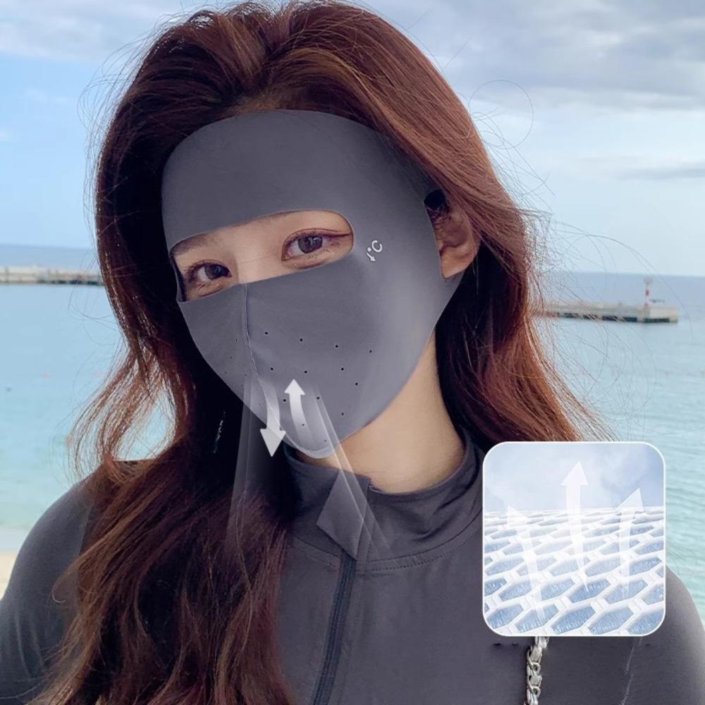 Hobbyin Ice Silk, Tấm che nắng toàn mặt thoáng khí, Bán chạy Traceless Anti Polling Facial Gini Face Veil Thể thao ngoài trời