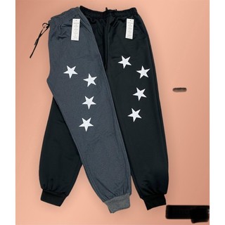Quần Jogger thể thao Unisex vải thun hoạ tiết ngôi sao phong cách .