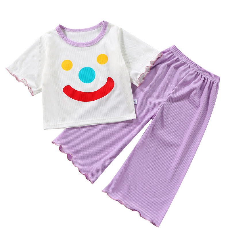 Bé Gái Thoáng Khí Mát Bộ Đồ Ngủ Mùa Hè Mỏng Phong Cách Homewear Phù Hợp Với Bé Gái Dễ Thương Siêu Dễ Thương Vừa Lớn Trẻ Em Băng Lụa Điều Hòa Không Khí Phù Hợp Với 0CQJ