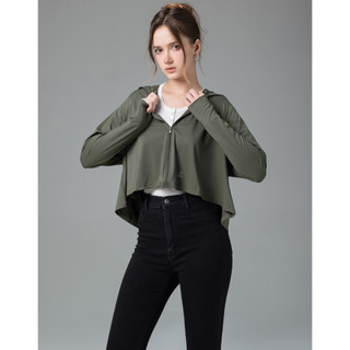SWANLAKE | Áo Khoác Nữ Chống Nắng Tia UV Dáng Lửng Chất Thun Lạnh Mát Mũ Rộng Vành Freesize A90019