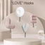Vỉ 4 móc treo tự dính không cần khoan tường hình chữ LOVE