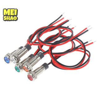 Đèn báo cảnh báo kim loại led 6mm chống nước MeiShao P67 3v 5v 6v 12v 24v 220v