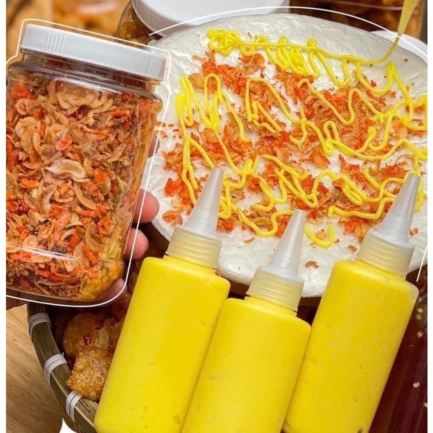 Combo Bánh Tráng Phơi  Sương Muối Tép Hành Phi + Hủ Bơ Lớn (250g bánh)  đô ăn vặt