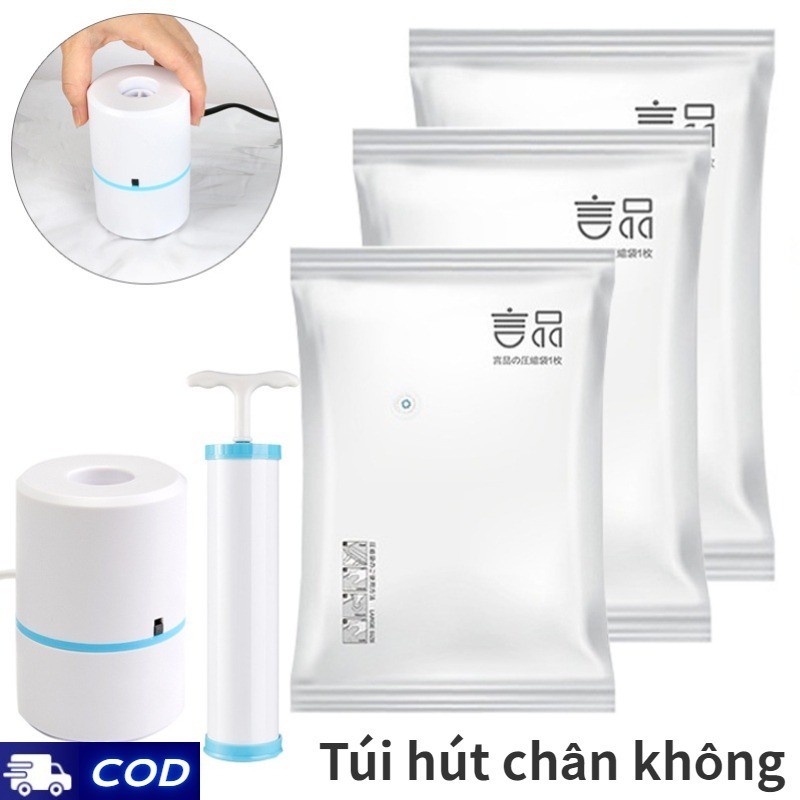 Túi Lưu Trữ Chân Không, Túi Nén Du Lịch Có Thể Lưu Lại Không Gian Với Máy Bơm,Chống Ẩm Bảo Quản Chăn Ga Gối Túi