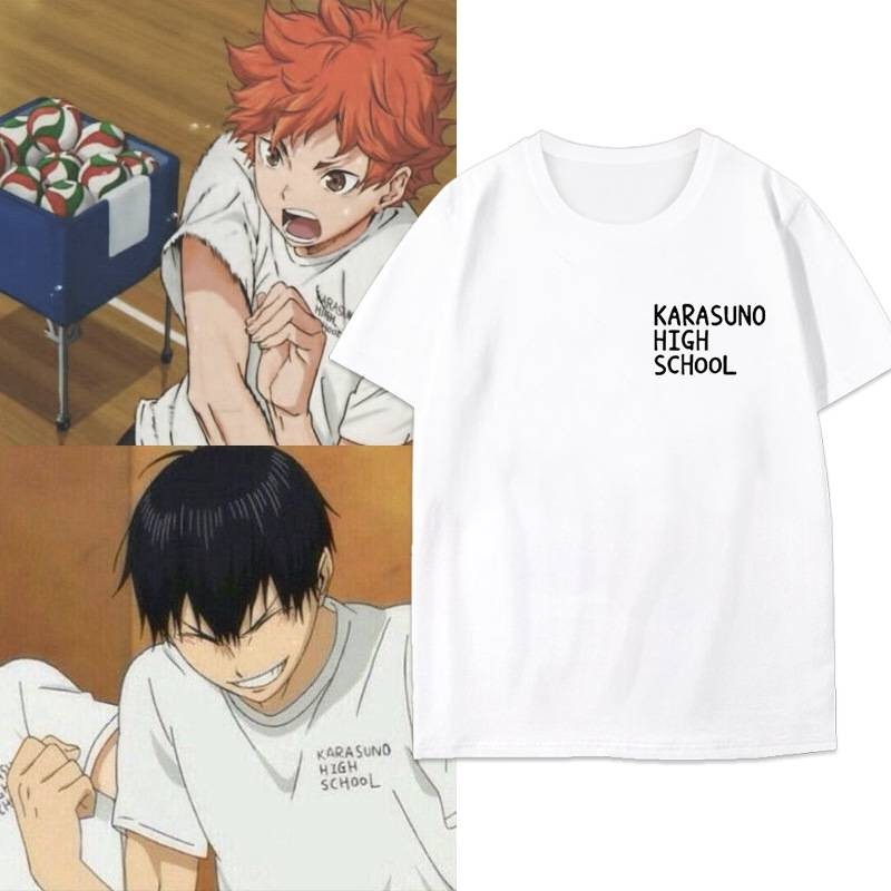 Haikyuu Shoyo Hinata Tobio Kageyama karasuno Cosplay vải 3D mùa hè Áo thun Anime tay ngắn hàng đầu