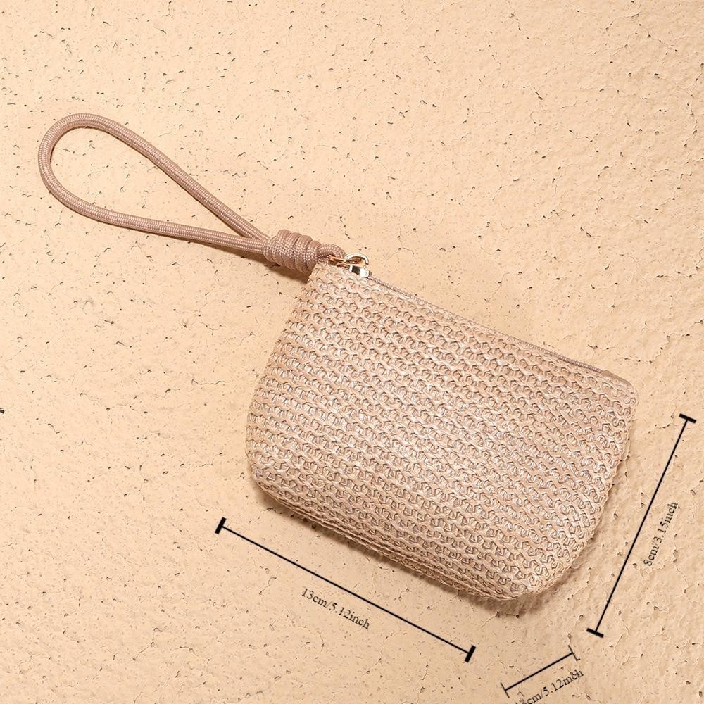Ví BAMBOOB, Ví đựng tiền xu có dây kéo Mini, Túi đổi rơm cho nữ bé gái