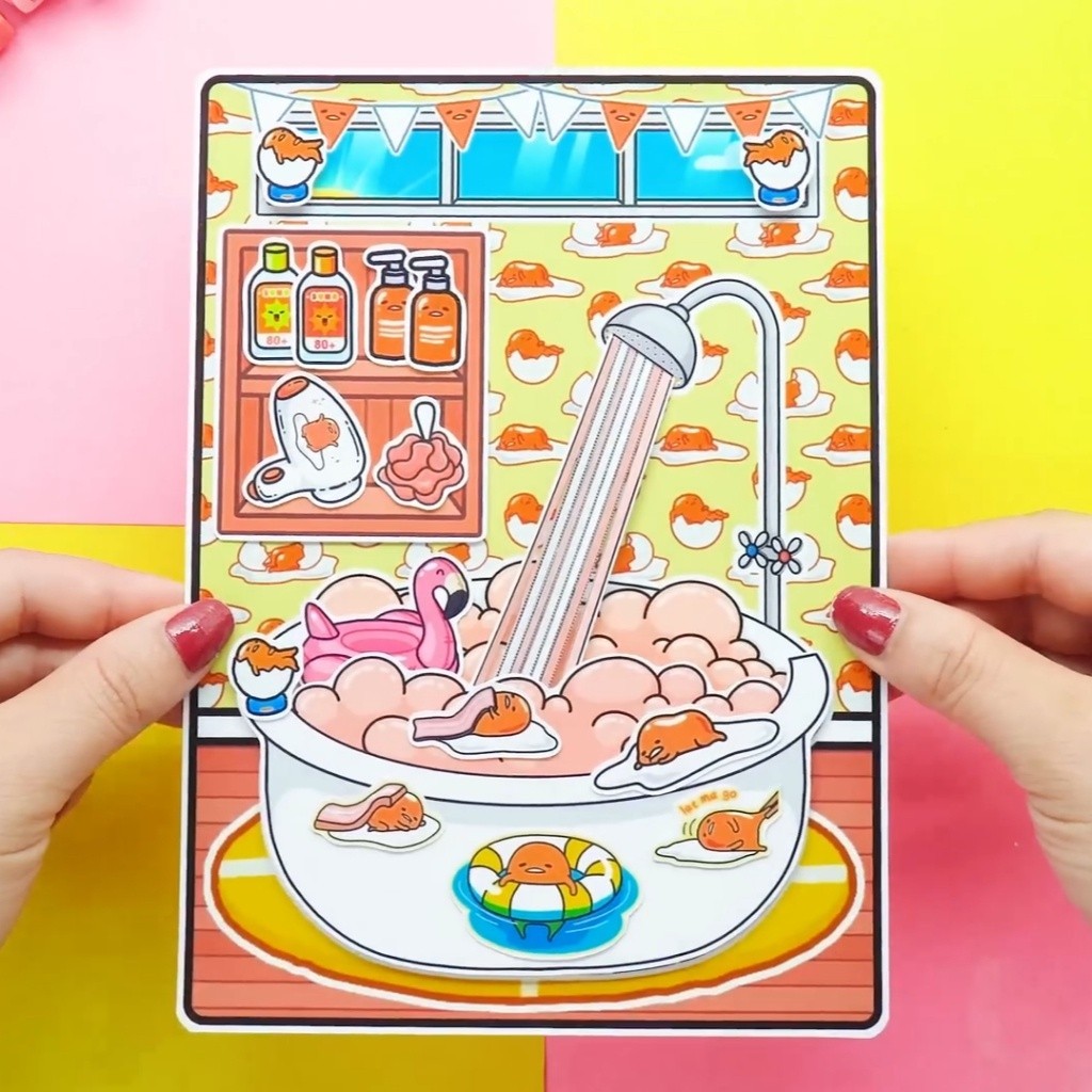 Học liệu bóc dán tocaboca gudetama house ngôi nhà công chua h29 Zin Càu Vòng Giấy in chất lượng cao, cứng cáp phát triển