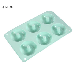 Huxuan 1 6 Bánh Donut Bánh Khuôn Silicon DIY Nhà Bếp Nướng Khuôn Khay Nướng Bánh Donut Làm Kẹo Khuôn Trang Trí Bánh Phụ Kiện RFT