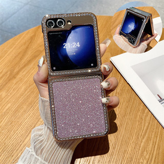 Ốp lưng kim cương lấp lánh mạ điện sang trọng cho Samsung Galaxy Z Flip 6 Flip 5 Flip 4 Flip 3 Ice Maiden Vỏ bảo vệ