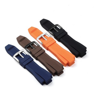 Dây đồng hồ silicon sọc MK8184/MK8152/MK9020 cao su nam nữ, vòng tay thể thao chống nước màu đen xanh cam
