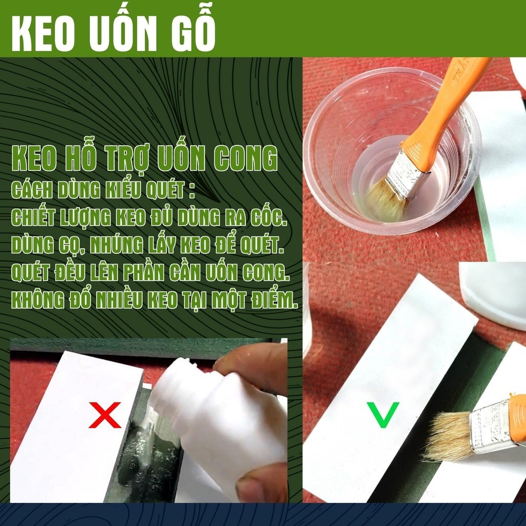Dung dịch hỗ trợ uốn cong, chất làm mềm gỗ 330ml tiện dụng Uốn MDF -1- EMA