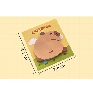 Highviewls Memo Pad, Văn phòng phẩm Phim hoạt hình Capybara Giấy dán, Quà tặng Đồ dùng học tập 30 tờ Danh sách việc cần làm tự dính