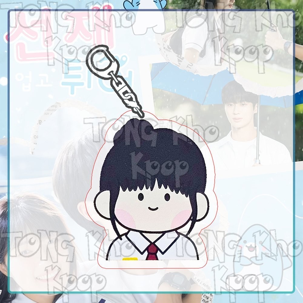 Móc khóa LOVELY RUNNER ver chibi Cõng anh mà chạy in hình phim hàn quốc mica acrylic