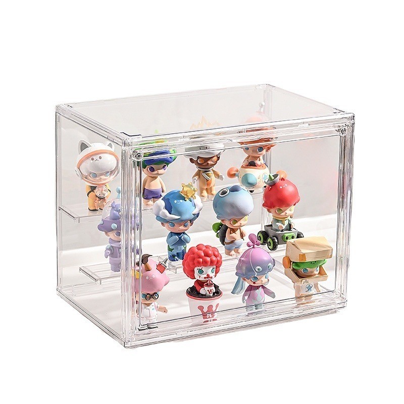 Tủ , Dung Lượng Cao Hộp Trưng Bày Trong Suốt 3 Tầng Bảo Quản Mô Hình Blindbox ,Thiết Kế Công Tắc Từ