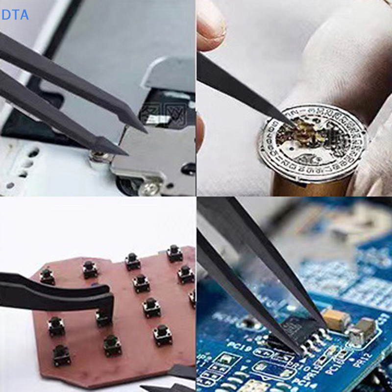 Dta 1 Dụng Cụ Sửa Chữa Đồng Hồ Nhíp Sợi Carbon Chống Tĩnh Điện Thẳng El Tay Cầm Nhựa Lắp Đặt Nhíp Làm Việc Cho Đồng Hồ PO