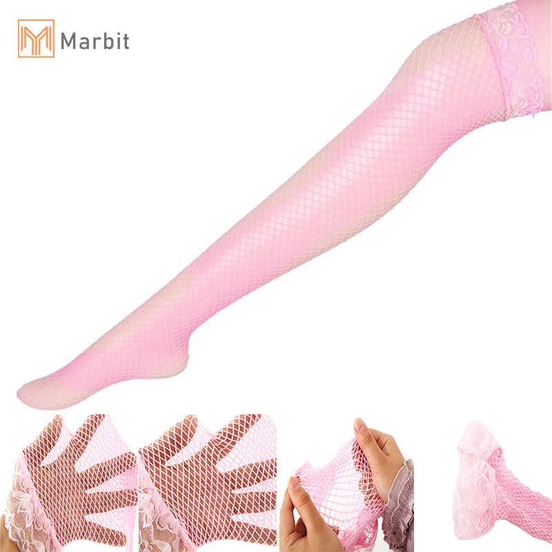 Marbit Nữ Fishnet Ren Đùi Vớ Cao Đầu Gối Vớ Trên Đầu Gối Lưới Vớ Mới
