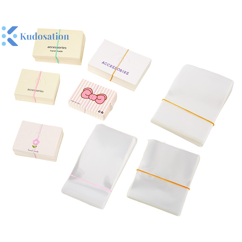 Kudosation 50 Chiếc Phụ Kiện Tóc Dễ Thương Bìa Cứng Hiển Thị Thẻ Nhãn Phẳng Miệng Túi Đựng Thẻ Tông Gói Tóc Thủ Công Treo Thẻ Thẻ Gói