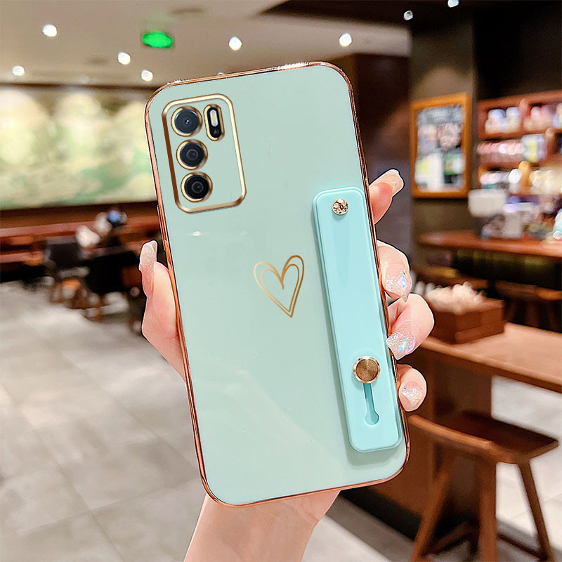 Ốp điện thoại YBD cho OPPO Reno 12 Pro Reno 12F Realme C65 4G A3 Pro (Ấn Độ) Mạ sang trọng Giá đỡ trái tim tình yêu Vỏ silicon chống sốc