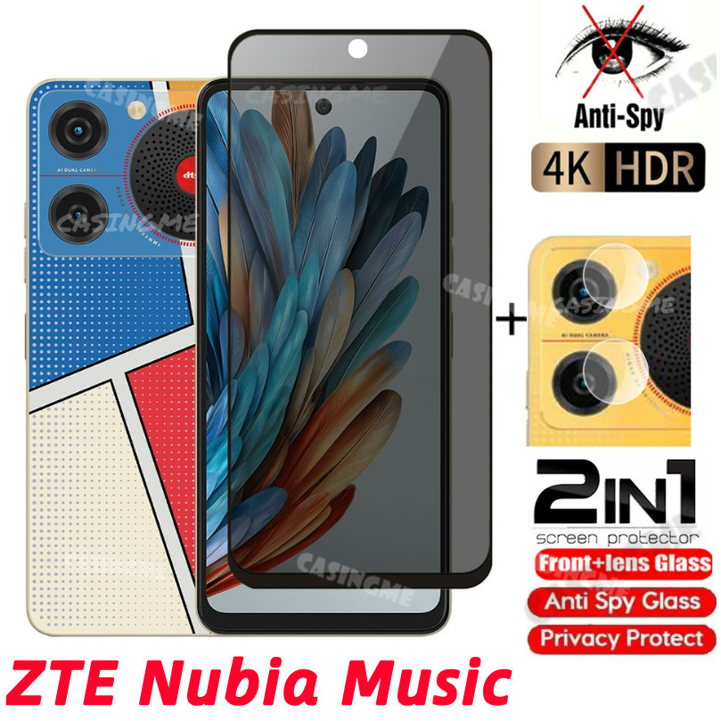 Kính cường lực chống gián điệp Full Cover cho ZTE Nubia Music 2024, bảo vệ màn hình riêng tư chống nhìn trộm
