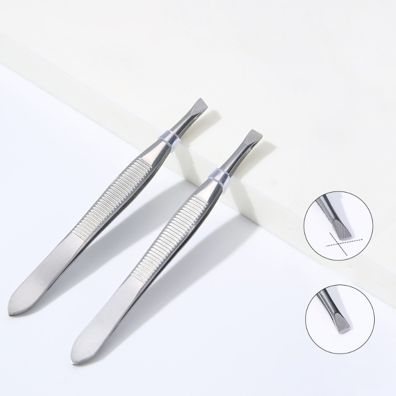 Nhíp tẩy lông bằng thép không gỉ Nhíp lông mày Hồng Slanted Tip Point Face Makeup Beauty Tool