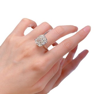 Châu Âu Mỹ ins Phong Cách Mới Vuông 12 * 14 Kim Cương Carbon Cao 6 Carat Hoa Đá Cắt Mở Nhẫn Nữ