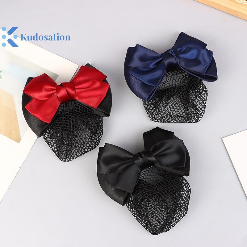 Kudosation Nữ Nơ Barrettes Ruy Băng Y Tá Khách Sạn Bưu Chính Ngân Hàng Tiếp Viên Kẹp Tóc Snood Net Bun Hairgrips